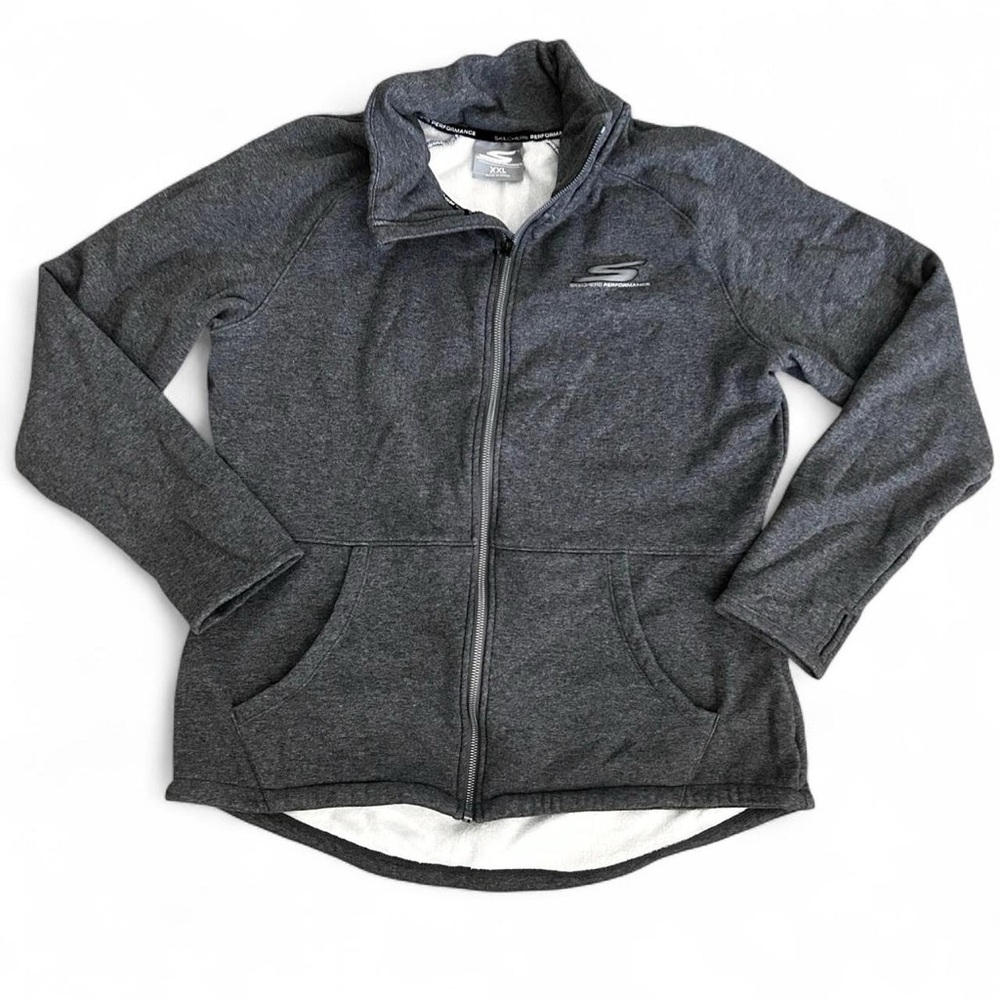 Skechers Performance woman’s grey zip up warm and soft hoodie Size XXL